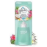 Glade Sense & Spray Air Freshener Refill, Motion Activated Automatic Room Spray and Odour Eliminator for Home, Tropical Blossoms, 8 Refills (8 x 18ml)
