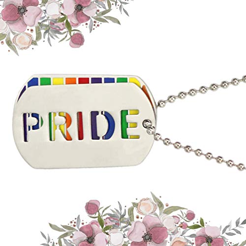Colar de arco-íris Amosfun Homosexual, com pingente de arco-íris