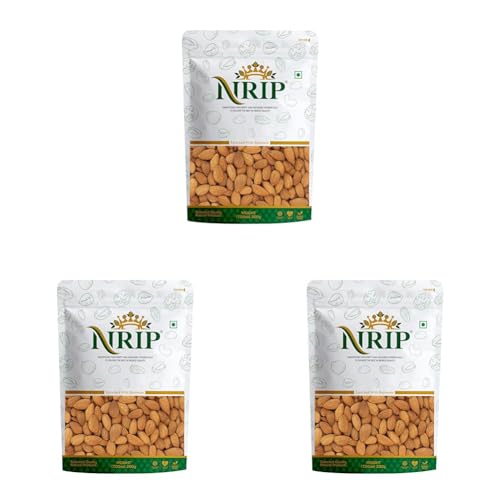 Image of NRIP 100% Pure Premium Californian Almonds /Badam 200g |Healthy Snacks, Dry fruits|High in Fiber|Badam Giri|Rich in Protein|Magnesium|Phosphorus|Dietary Fibre|Nuts & Dry Fruits|Zero Cholesterol