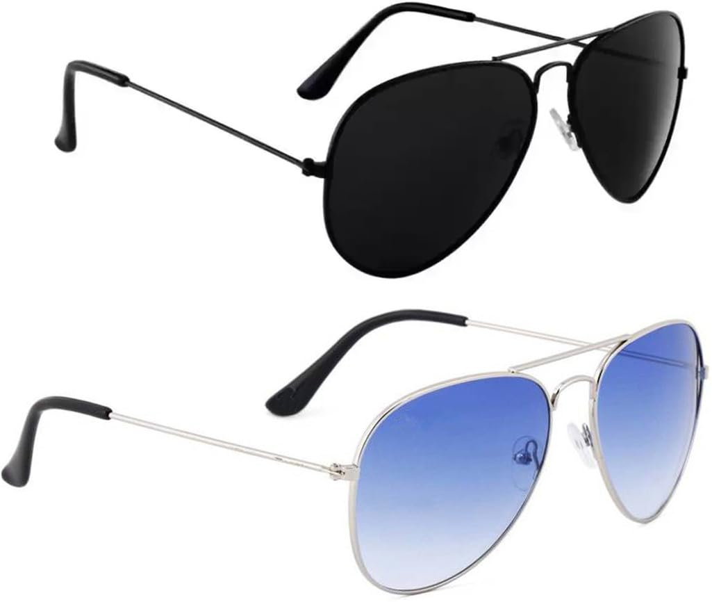 elligator UV Protected Aviator Sunglasses for Men & Women | Stylish Full-Rim Cover Eyewear for Driving Cycling, Sports | Lightweight Flexible Optical Frame for All-Day Comfort & Selfies (Black, Blue)-picture-12
