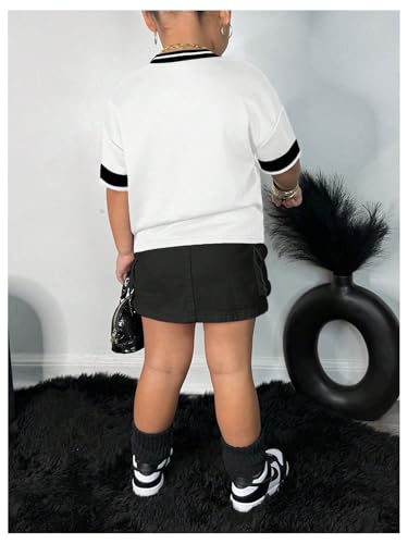 SOLY HUX Toddler Girl's Y2k Jersey Shirt Number Graphic Tees V Neck Short Sleeve Summer Tops Streetwear2