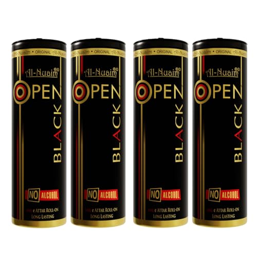 Image of Al-Nuaim Open Black Attar Roll On - 6ml (Pack Of 4) |Luxury Scent with Long Lasting Fragrance For Men & Women