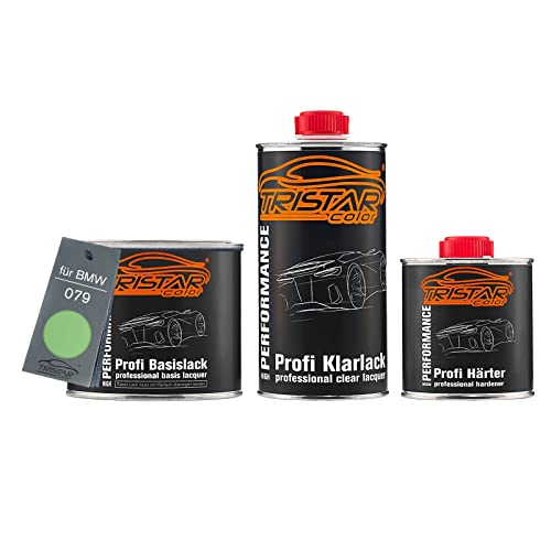 TRISTARcolor Autolack Set Dose spritzfertig für BMW 079 Mintgrün Basislack + 2K Klarlack 1,25L