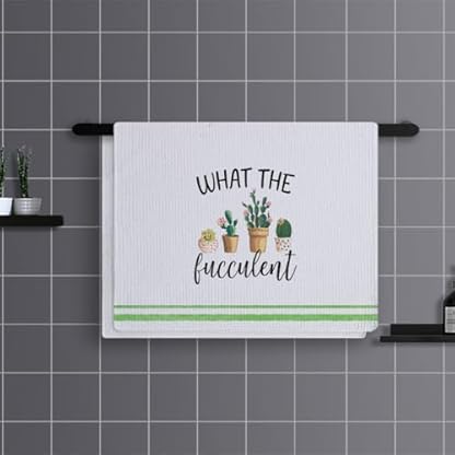 Geschirrtücher Grüne Kaktusblume Handtücher Waffeltücher Küchentücher Geschirrhandtücher Saugfähige Trockentücher Küche Multi-Purpose Abtrockentücher Küche Handtuchset 4 Stück (40x60cm)