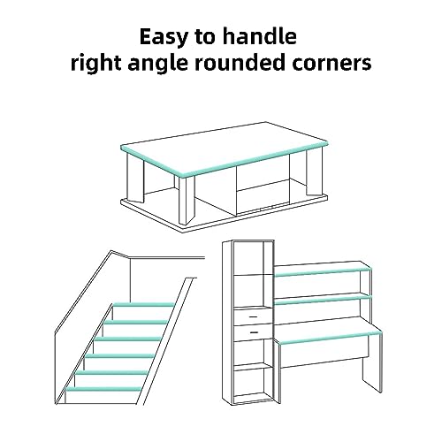 Image of Bunk Bed Ladder Pads, PVC Soft Corner Protectors, 6.56 ft Edge Protector Adjustable Ladder Pads with Strong Adhesive Corner Protectors for Stair Steps Foot Comfort (Gray 78.7inches)