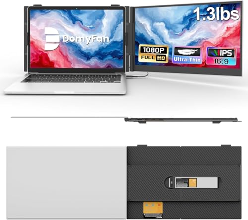 Monitor portátil dual domyfan para solucionar la falta de espacio en portátiles de 13" a 17"