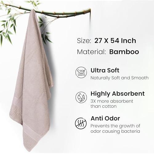 Image of Mush Hearth & Haven Bamboo Towels for Bath Large Size | 450 GSM Bamboo Bath Towel for Men & Women | Soft, Highly Absorbent & Quick Dry | Pack of 2, 70 X 140 cms (Teal & Slate Grey)