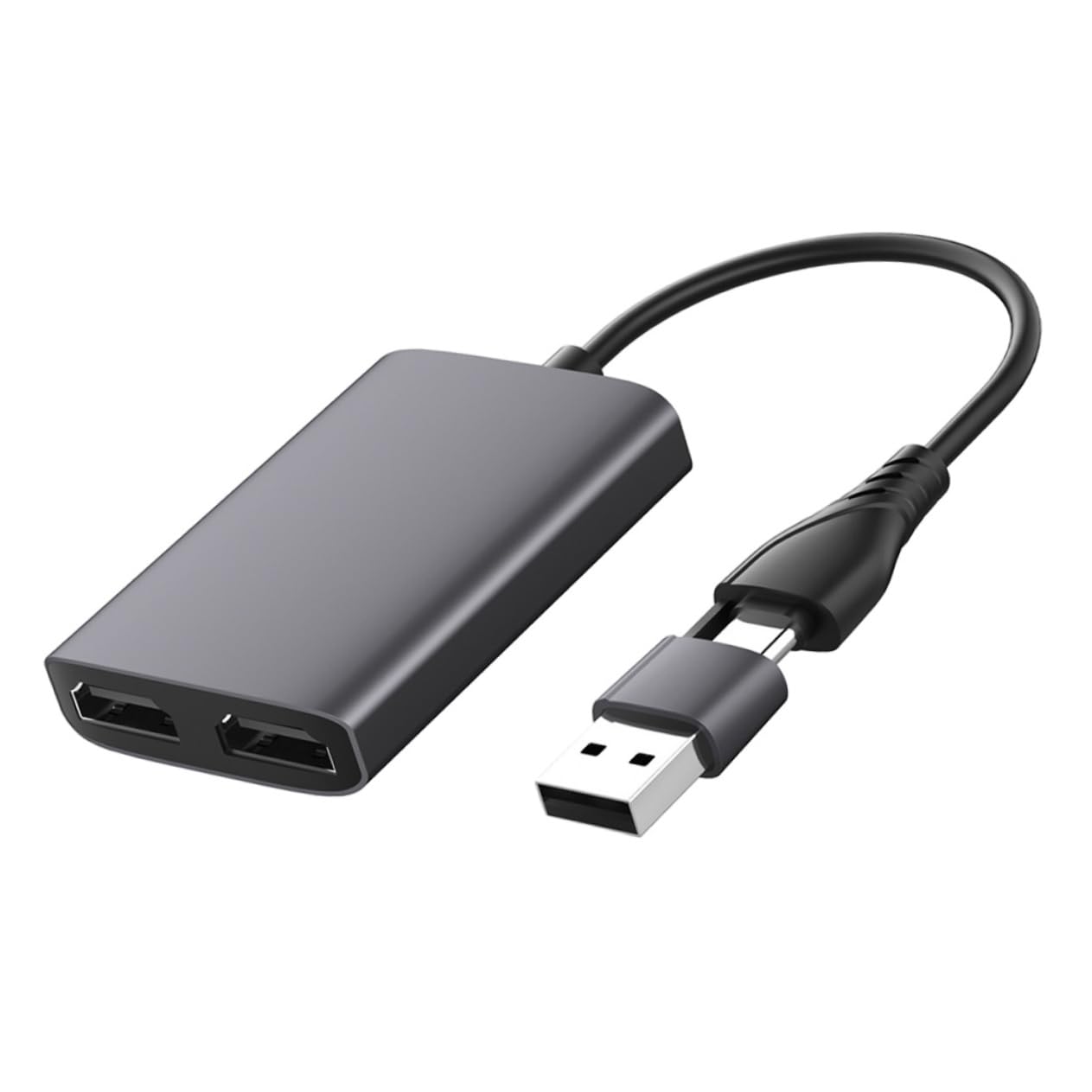 Gadpiparty Convertidor De Tipo c a Doble Pantalla De Alta Definición USB Concentrador Adaptador para Portátiles Soporte De Datos De Alta Resolución
