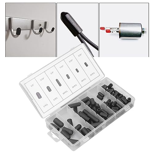 Gummi-Vakuumkappen-Stecker-Set, 80 Stück, Verschiedene Vakuumstopfen, Schlauch-Endkappen-Sortiment-Set für Vergaser,3/16 Zoll, 5/16 Zoll, 7/32 Zoll, 1/4 Zoll, 5/32 Zoll, 3/8 Zoll '