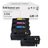 Inktoneram Compatible Toner Cartridges Replacement for Dell 1250c 1350cnw 1355cn 1355cnw C1760nw C1765nf C1765nfw ([2-Black,Cyan,Magenta,Yellow], 5-Pack)