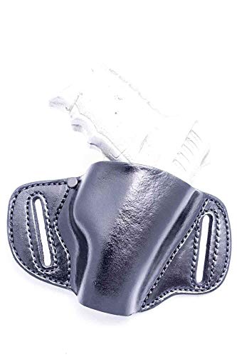 OUTBAGS USA LP3HELLCAT (BK-RH) Full Grain Heavy Leather OWB Open Carry Pancake, Side Carry Belt Holster for Springfield Hellcat 9mm. Handcrafted in USA. - OUTBAGS USA