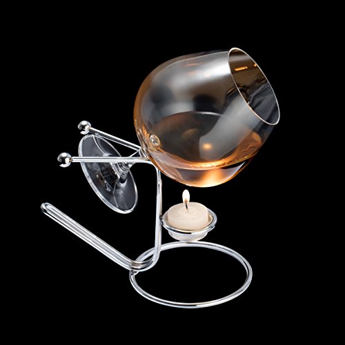 Aquecedor de Aço Inox para Cognac com Taça de Cristal Balls Rojemac Cromado