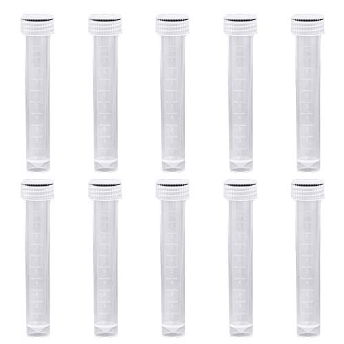 Yohii 20Pcs 10ml Test Tubes Vial Screw Cap Vial Seal Cap Container