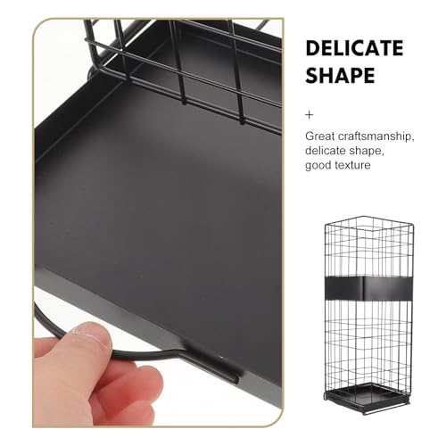 Panier de rangement métal pour parapluies d'angle compact