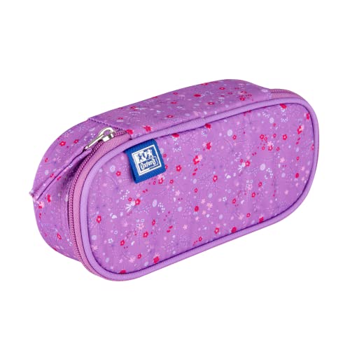 Image of Oxford Floral Large Capacity Pencil Case Purple