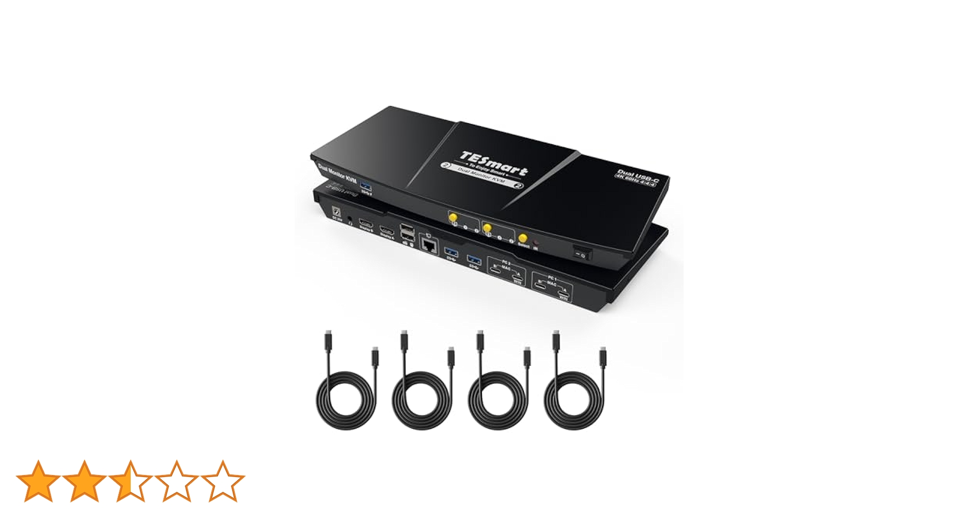 Amazon.co.jp: TESmart USB3.0 USB-C KVMスイッチ 2入力2出力