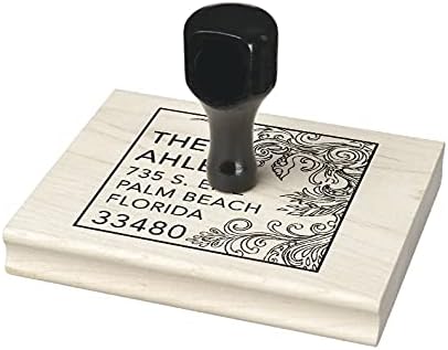 Miniatura 4 de Infusion Sello de goma de madera de alta calidad personalizado con índice grabado láser y mango de madera negra resistente, 4 x 5 pulgadas