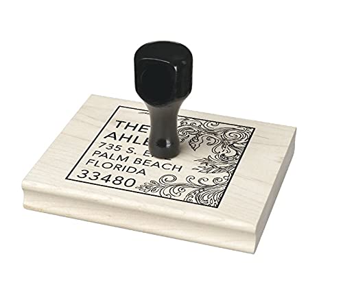 Custom Premium Wood Rubber Stamp With Laser Engraved Index & Heavy Duty Black Wood Handle, 4" X 5" #TOP3
