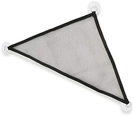 AQUEENLY Reptile Lounger Hammock Triangular Hanging Net with Suction Cups for Bearded Dragon, Lizards, Chameleon, or Snake (Black)