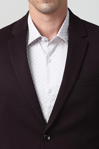 Image of Peter England Textured Knit Single-Breasted Blazers