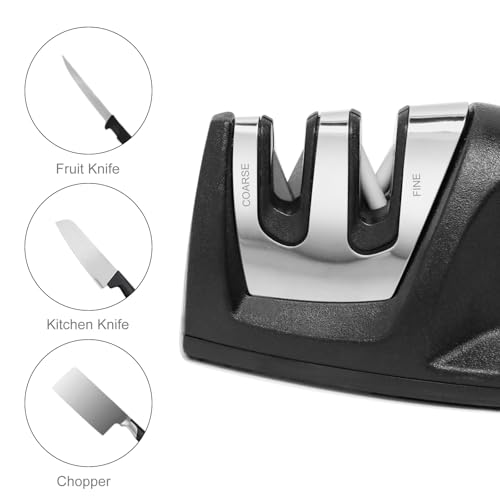 Ezyumm Knife Sharpener, 2-Stage Preset Coarse & Fine Slots Knife Sharpening thumb #1