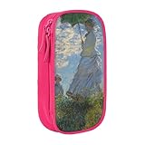 クロード モネ 散歩 日傘をさす女性 筆箱 シンプル ペンケース おしゃれ 大容量 二階建て 多機能 かわいい 男の子 女の子 小学生 中学生 高校生 人気 プレゼント Pink G7J287J