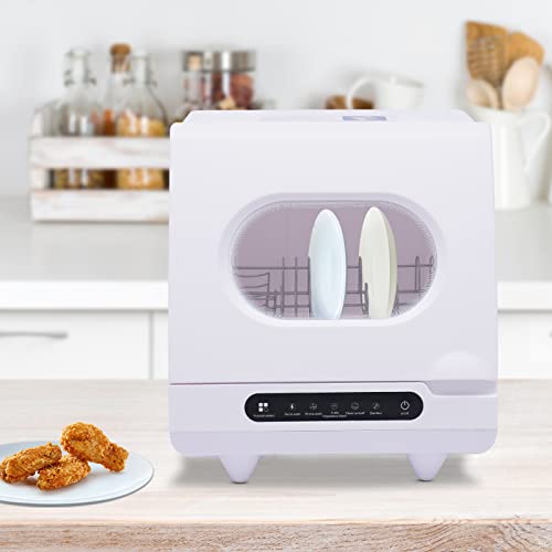 Portable Dishwasher Countertop, 5 Washing Programs Small Dishwasher,360° Rotating Powerful Deep Cleaning, for Apartments, Camping and RV