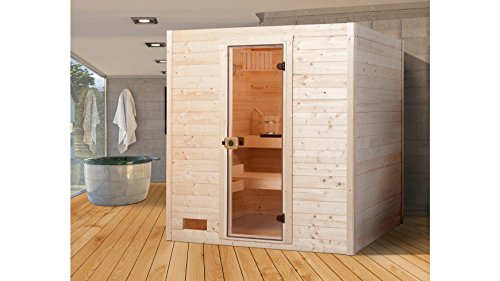 WEKA Sauna Vaasa 2 | 7,5-kW-Kombiofen mit externer Steuerung | 187 x 170 x 203,5 cm | 38 mm Wandstärke - 4004581402730 WEKA Sauna Vaasa 2 | 7,5-kW-Kombiofen mit externer Steuerung | 187 x 170 x 203,5 cm | 38 mm Wandstärke