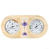 Sauna-Thermometer, Hygrometer, 3-in-1, mit Sanduhr für 15 Minuten zur genauen Überwachung von Temperatur, Luftfeuchtigkeit und Zeit in Sauna und Innenbereichen, Violett