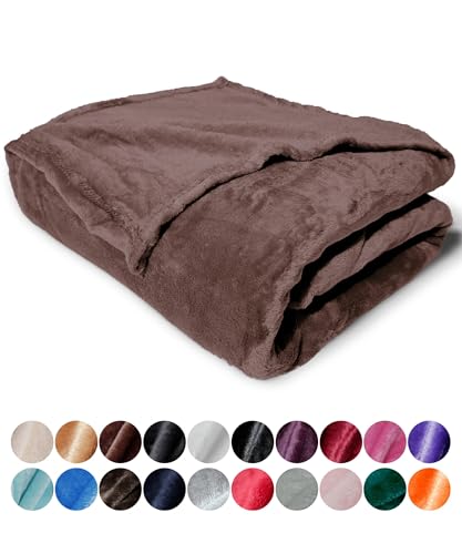 Homeya - Manta Sofa Grande 220 X 240 - Manta Para Cama. Manta Polar, Franela 100 Poliéster, Suave, Acabado Con Brillo - Café Homeya - Manta Sofa Grande 220 X 240 - Manta Para Cama. Manta Polar, Franela 100 Poliéster, Suave, Acabado Con Brillo - Café