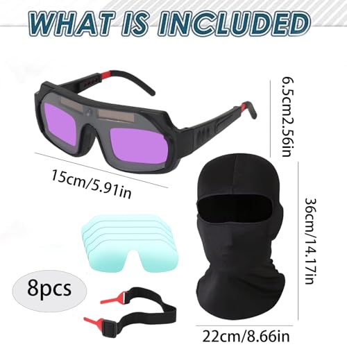 Image of CartHome Welding Glass, Welding Goggles with Auto Darkening, Adjustable Safety Goggles for Welding Work Ideal Gift for Professional Welders To Protect Their Eyes