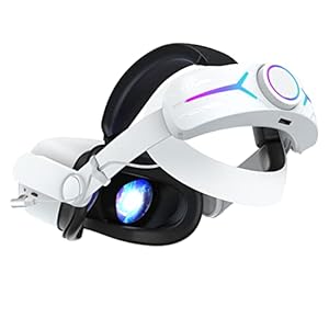 Nalezuns VR Brille VR Headset pc, 8000mAh Akku 3D VR Brille 110° FOV Zubehör PC, Headset mit LED Hintergrundbeleuchtung, Verstellbares VR-Gurt-Kissen Glasses für mehr Komfort für Filme und Spiele