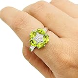 Green Peridot Ring, 925 Silver Rings, Stacking Silver Ring, Ring For Women, Stackable Silver Ring, H