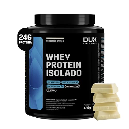 Whey Protein Isolado Chocolate Branco Pote 450g – Recuperação Muscular – DUX HUMAN HEALTH