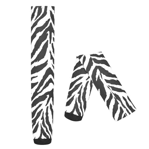 Animal Zebra Print Black White Skin Thigh High Socks for Women Over the Knee Long Socks2