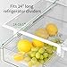 vacane Upgraded Refrigerator Drawers Organizer - Pull Out Fridge Bins with Handle, Extra-Long 19.5