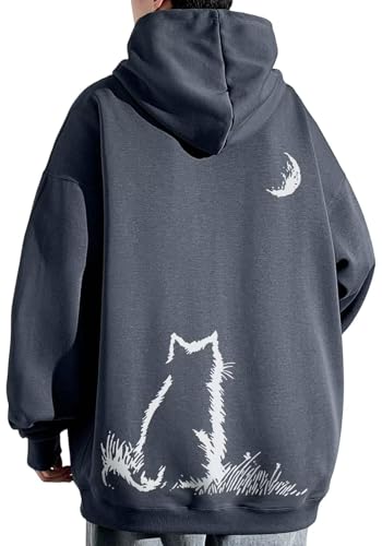 [Bligo] �H�� �����Y �p�[�J�[ �l�R �v�����g �l�C �I�V���� ���������T�C�Y ���� �J�W���A�� ���K ������� ���� �V���v�� �؍��� �|�P�b�g ���n �J�b�g�\�[ ����t �h���b�v�V�����_�[ �g���[�i�[ �~ �t Gray-4XL