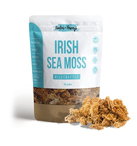 Organic Irish Sea Moss - Raw Sea Moss Gel Base Wildcrafted Superfood - Rich in Protein Fiber 92 Essential Minerals - Vegan Non-GMO Organic Formula - 116g