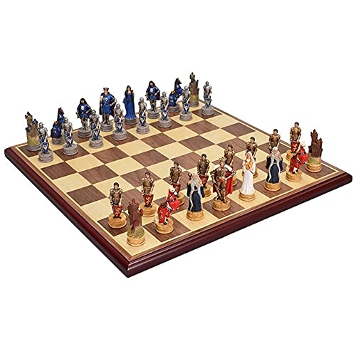 Juego de ajedrez Juego de ajedrez Grande Resina Estéreo Simulación Personaje Pieza de ajedrez Juego de ajedrez Ajedrez Personaje Ajedrez Resina Tablero de ajedrez Ajedrez Internacional (Madera 44 * 4