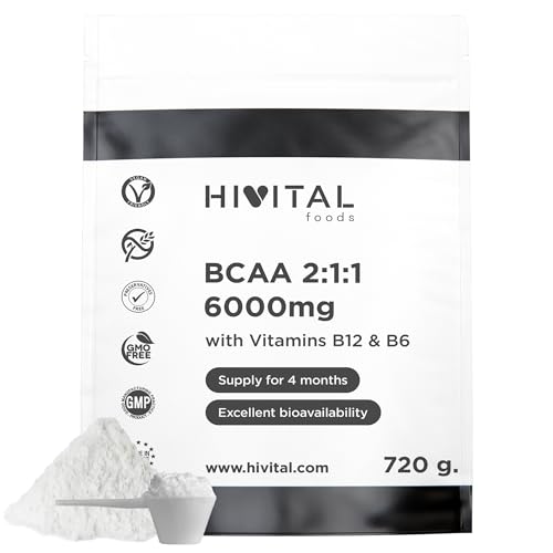 BCAA 2:1:1 6000 mg para 4 meses de tratamiento. 720 gramos con Am...