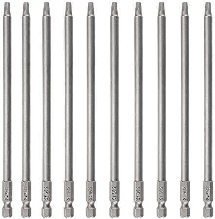 Rocaris 10pcs 1/4 Inch Hex Shank Long Magnetic Square Head Screwdriver Bits Set Power Tools SQ2 For Poket Hole Jig- 6 inch Length