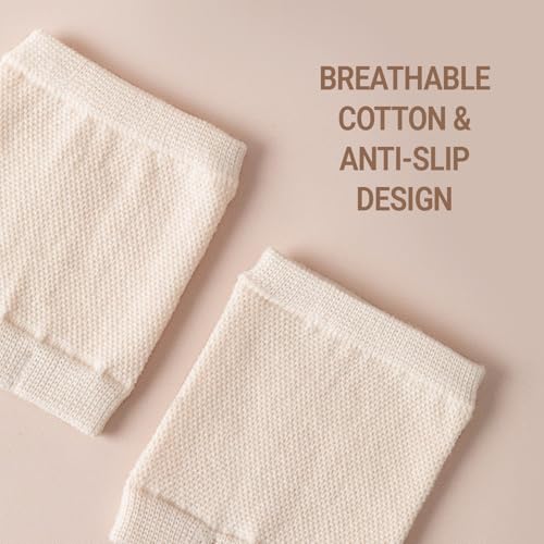 Image of 6 Pairs Womens Open Split Toe Cotton Liner Socks - Breathable No Show Toppers for Mules Sandals Clogs Sneakers (Tan)