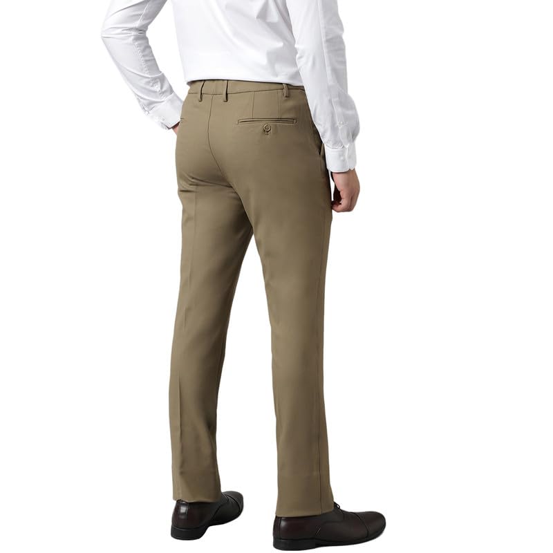 Image of SUBTRACT Men 4 Way Stretch Wrinkle Free Slim Fit Formal Trouser in with 2 Inch Flexible Waistband | Men's Trousers for Office Or Party