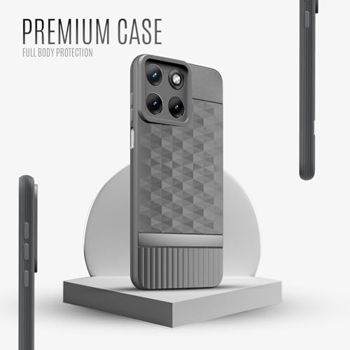 Image of Back Cover for Motorola Moto Edge 70 Fusion 5G Camera Protection 3D Hexa Cube Design Silicone Protective Bumper Back Case for Motorola Moto Edge 70 Fusion 5G - Grey