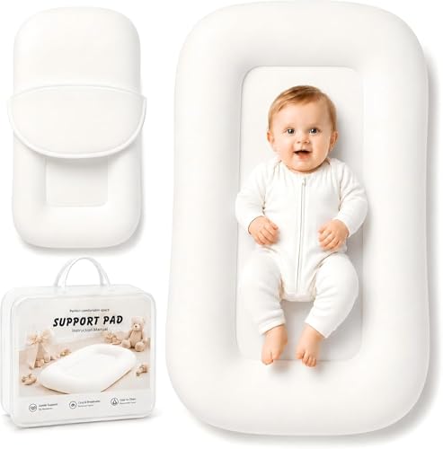 Baby Lounger for Newborns 0-24 Months, Soft Breathable Cotton Inf...