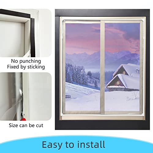DIY Magnetic Window Insulation Kit 59"x61" Indoor Clear Film for Heat and Cold Winterizing Kit Cuttable Transparent Window Covering by RODENET - Image 5