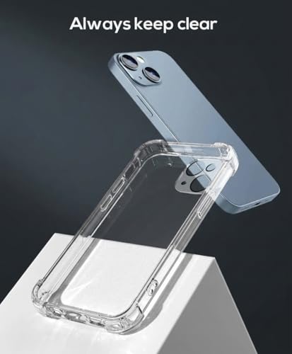 Image of Fashionury 3D Raised Transparent Crystal Clear Back Cover for iPhone 14 | Shockproof Design | Anti-Slip Grip | Camera Protection | 360 Degree Protection Mobile Case