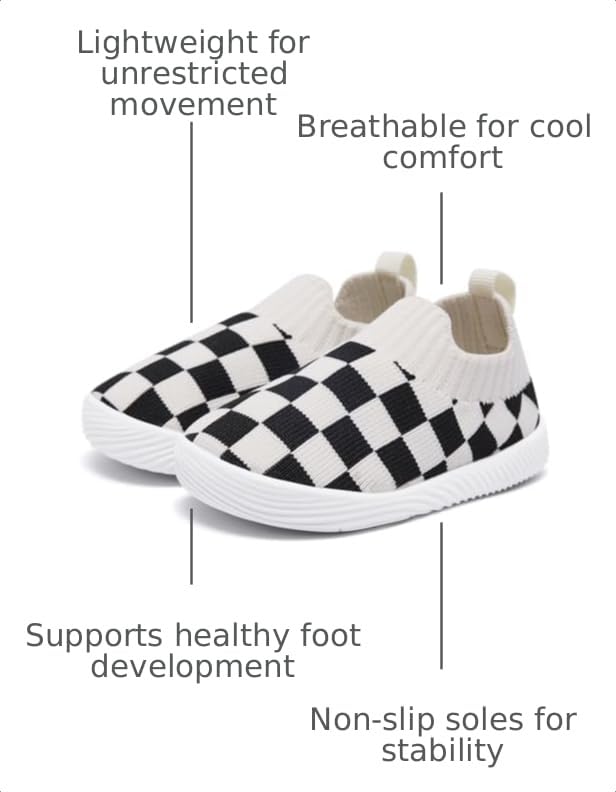 Image of MORENDL Baby Toddler Walking Socks Non-Slip Breathable Unisex Casual Sneakers