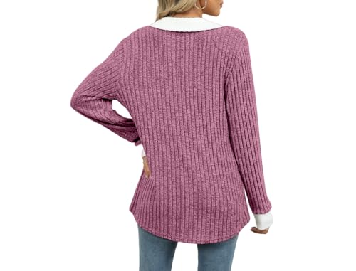 Image of Womens Long Sleeve Shirts Fashion Fall Tops Blouses Sweater Dressy Business Casual Outfits