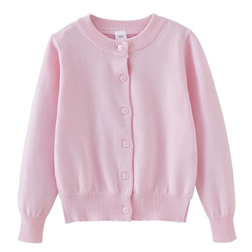 Youth Girls Cardigan Long Sleeve Button Front Sweater for Kids Boys Knit School Uniforms Sweaters Cotton Fall Cute Outerwear